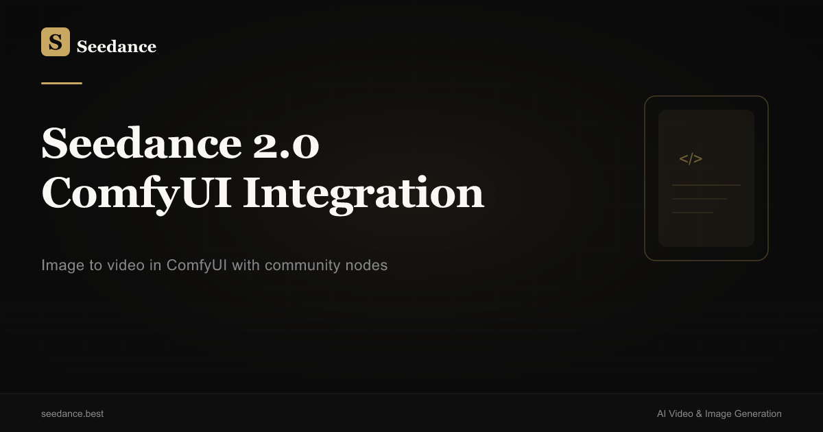Seedance 2.0 ComfyUI Integration: Image to Video in ComfyUI (2026)