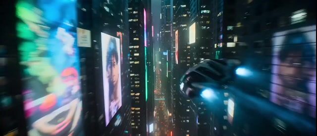 好莱坞科幻赛博朋克追逐场景