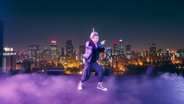 霓虹屋顶舞台上的 K-Hip Hop 表演