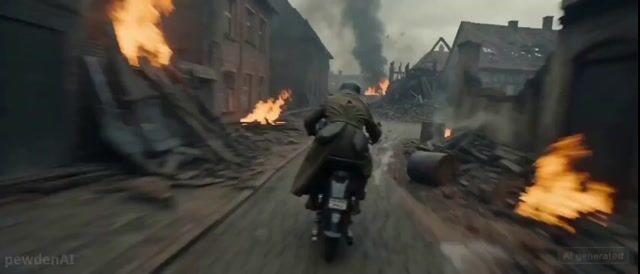 Cinematic WW2 Motorcycle Escape